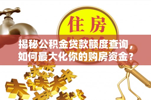 宏伟揭秘公积金贷款额度查询，如何最大化你的购房资金？