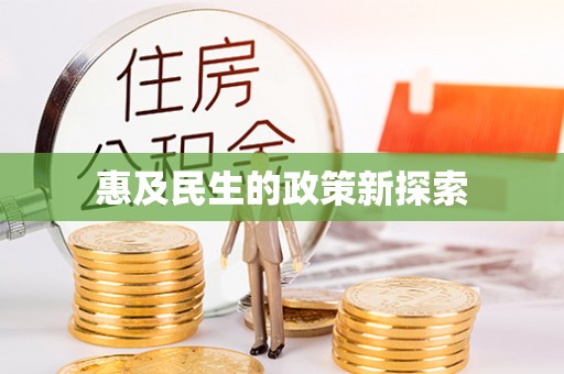 宏伟惠及民生的政策新探索