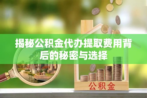 宏伟揭秘公积金代办提取费用背后的秘密与选择
