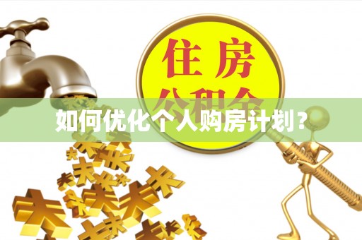 宏伟如何优化个人购房计划？