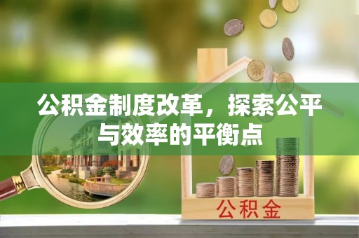 宏伟公积金制度改革，探索公平与效率的平衡点