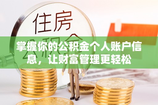 宏伟掌握你的公积金个人账户信息，让财富管理更轻松