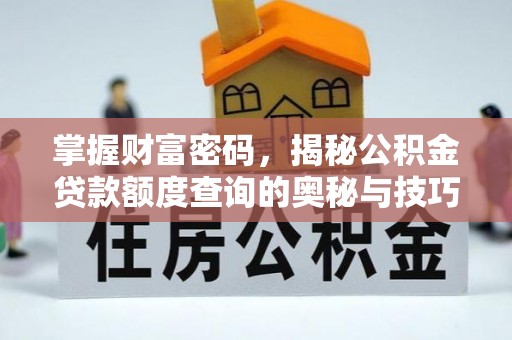宏伟掌握财富密码，揭秘公积金贷款额度查询的奥秘与技巧