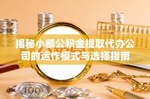 宏伟揭秘小额公积金提取代办公司的运作模式与选择指南